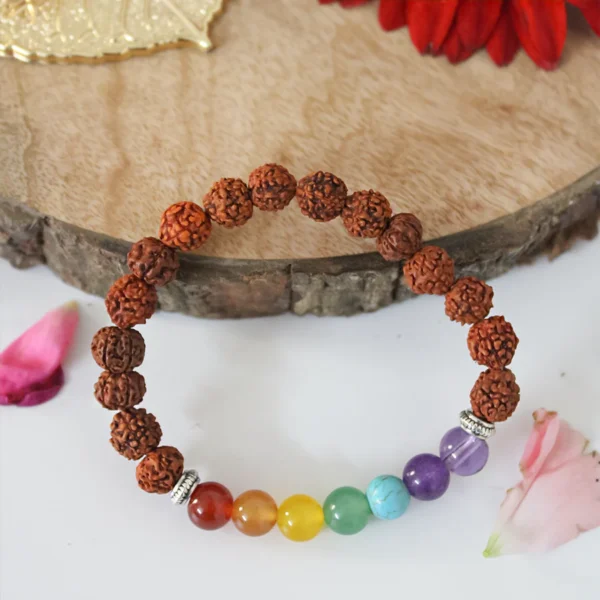 Gold Plated Rudraksha Bracelet For Women - Image 3