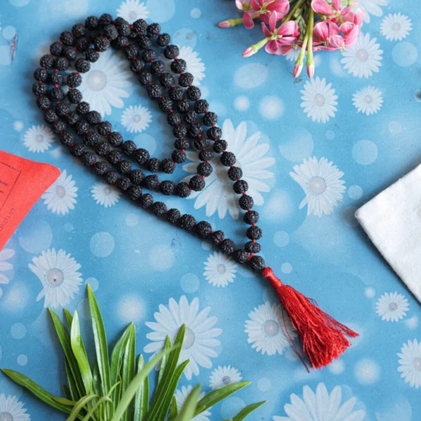 Golden Pyrite Stone Necklace 108 Beads Mala - Image 4